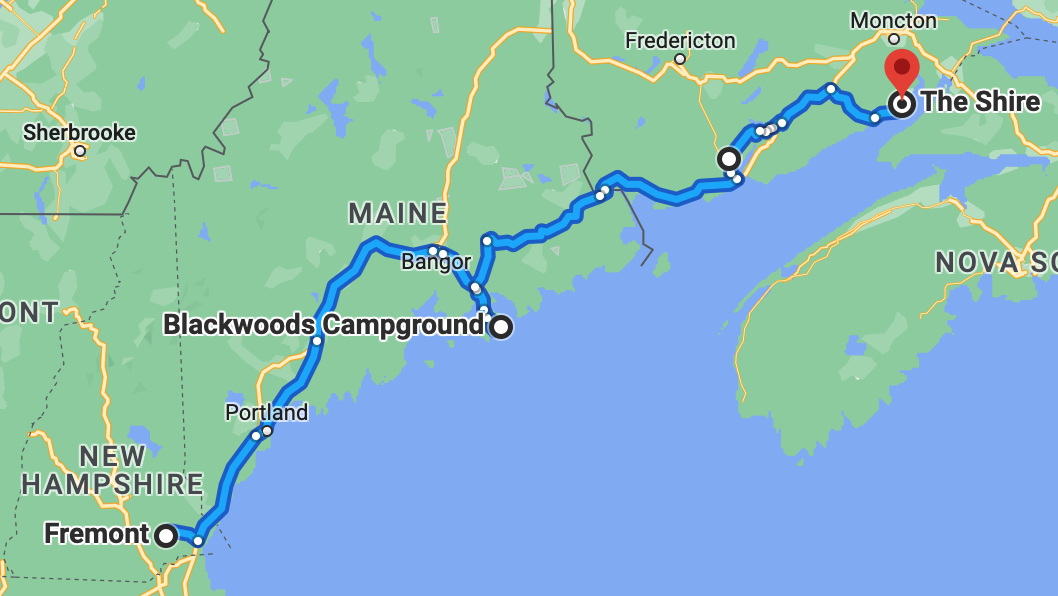 total trip from fremont to the shire